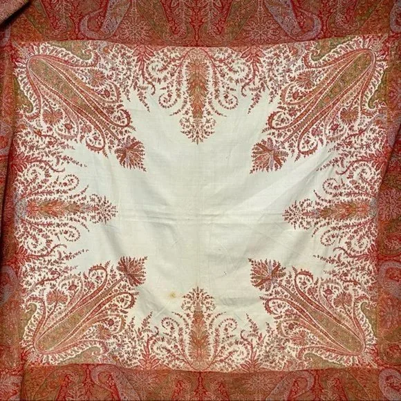 1800’s Wool Paisley Shawl -extra large! 146” x 64” - Picture 16 of 16
